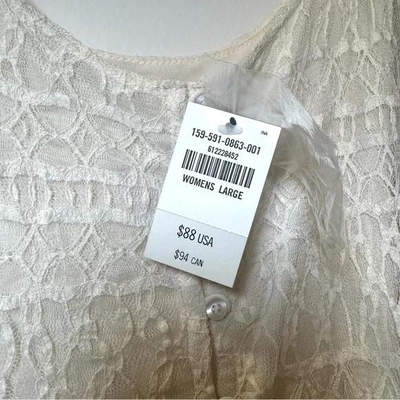 Abercrombie & Fitch Ivory Lace Maxi Dress NWT Size L - Picture 3 of 14